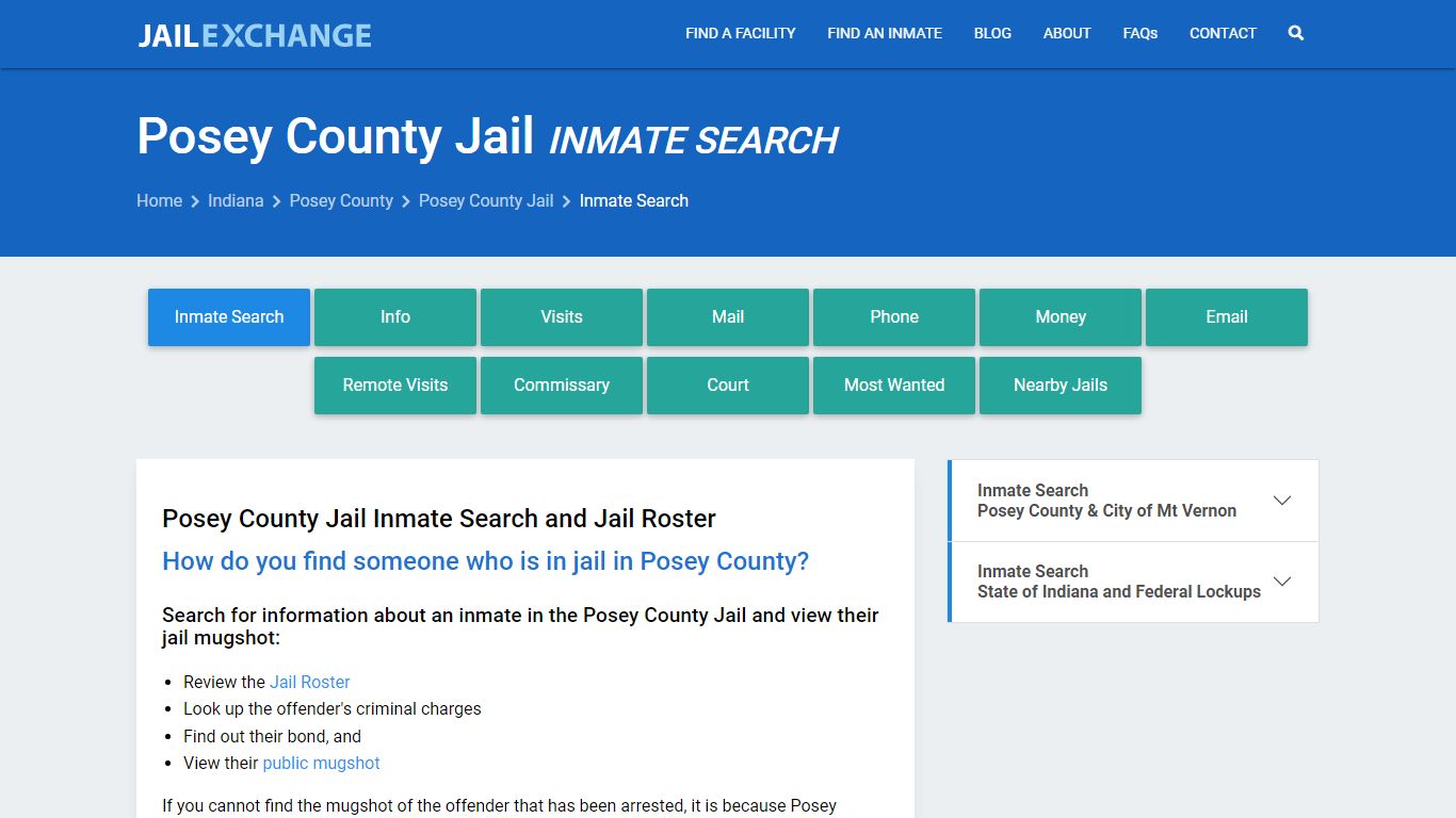 Inmate Search: Roster & Mugshots - Posey County Jail, IN