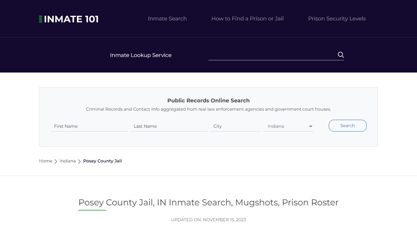 Posey County Jail, IN Inmate Search, Mugshots, Prison Roster